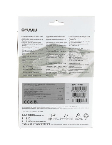 Auriculares Yamaha HPH-100WH Blancos - Cerrados Sobre la Oreja