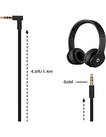 Cable de audio 3.5mm para auriculares Beats - Negro