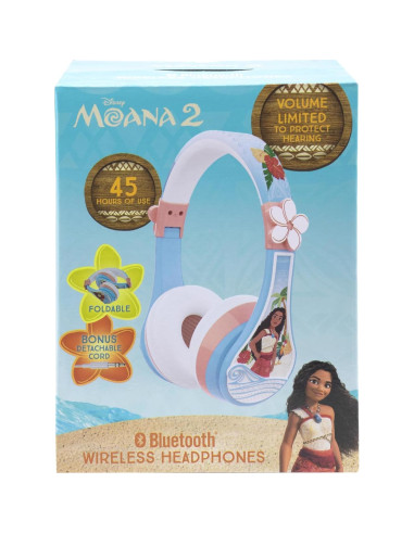Auriculares Bluetooth Moana KIDdesigns para Niños - 45h Batería
