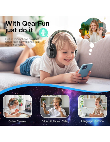 Auriculares Inalámbricos QearFun Kids Bluetooth 5.3 Plegables