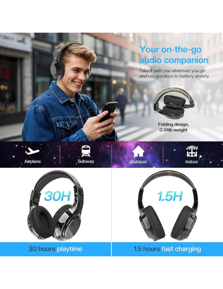 Auriculares Inalámbricos QearFun Kids Bluetooth 5.3 Plegables