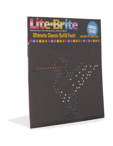 Paquete de Recarga Lite Brite Clásico Ultimate - Animales - 10 Plantillas