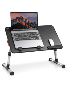 Mesa de Laptop Ajustable SAIJI Plegable Negra 52.1x30 cm