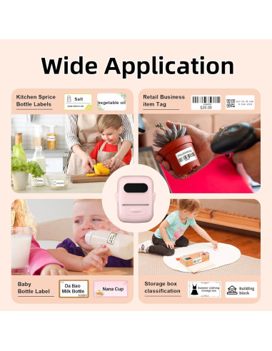 Impresora de Etiquetas Térmica PRIMAKNTER P50 Rosa Bluetooth