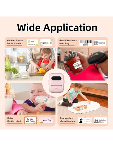 Impresora de Etiquetas Térmica PRIMAKNTER P50 Rosa Bluetooth