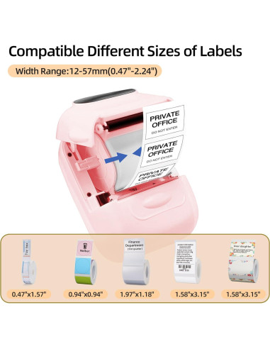 Impresora de Etiquetas Térmica PRIMAKNTER P50 Rosa Bluetooth