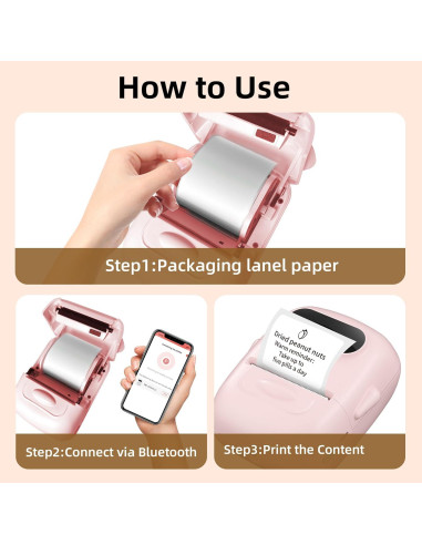 Impresora de Etiquetas Térmica PRIMAKNTER P50 Rosa Bluetooth