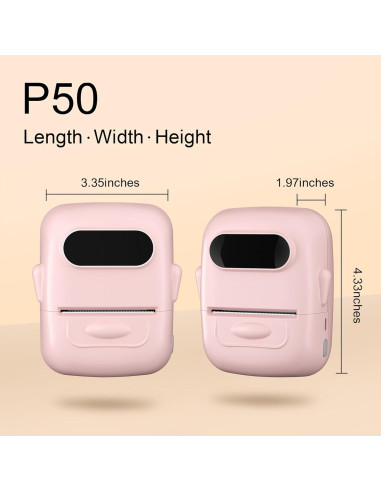 Impresora de Etiquetas Térmica PRIMAKNTER P50 Rosa Bluetooth