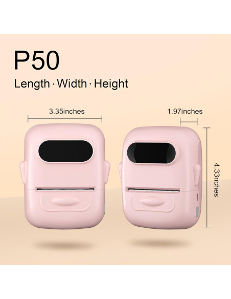 Impresora de Etiquetas Térmica PRIMAKNTER P50 Rosa Bluetooth