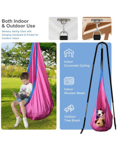 Silla de columpio para niños Bathonly rosa frambuesa 45 kg 2