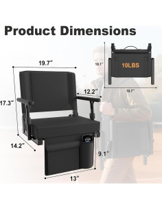 Sillas de Estadio HOPERAN Plegables con Respaldo y Cojín 2