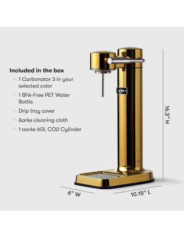 Aarke Carbonator 3 - Máquina de agua con gas 800ml Oro