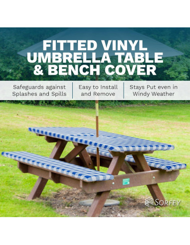 Cubierta de Mantel Ajustada Sorfey 76.2x243.8 cm Azul