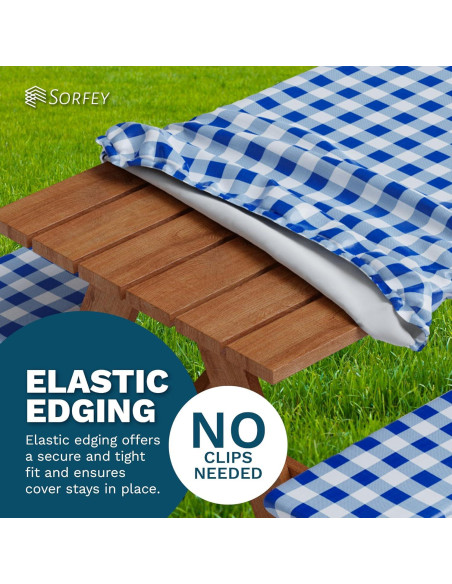 Cubierta de Mantel Ajustada Sorfey 76.2x243.8 cm Azul