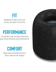 Consejos de Auriculares Comply Sport Pro Sx-200 - Espuma con Memoria, 3 Pares, Negro 2