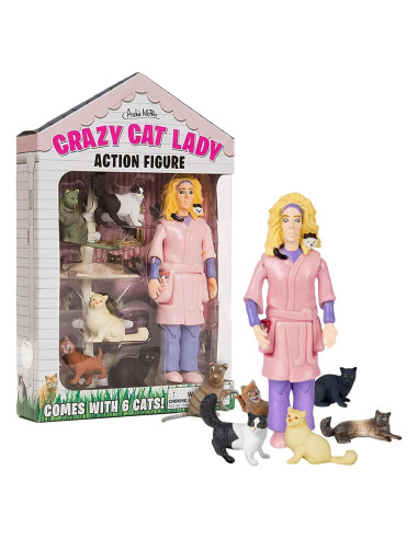 Figura de Acción Dama de los Gatos Locos Archie McPhee 20.3 cm