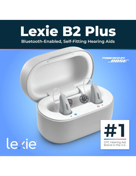 Audífonos OTC Lexie B2 Plus Bose - Recargables Bluetooth - Gris