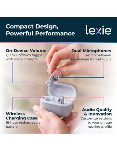 Audífonos OTC Lexie B2 Plus Bose - Recargables Bluetooth - Gris