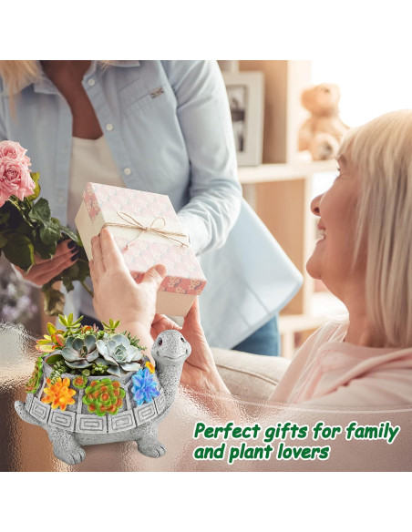 Maceta Tortuga LESES con Drenaje para Suculentas 14x11 cm