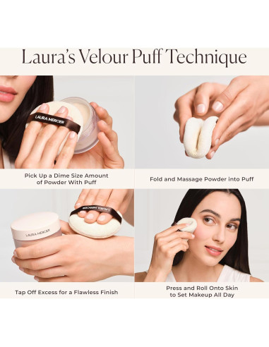 Puff de Maquillaje Laura Mercier Velour, 100% Algodón, Fijador