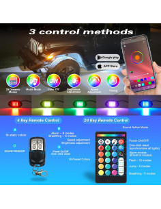 Luces LED RGB Underglow LD DARKEAGLE 16 Pods 12V Impermeables 2