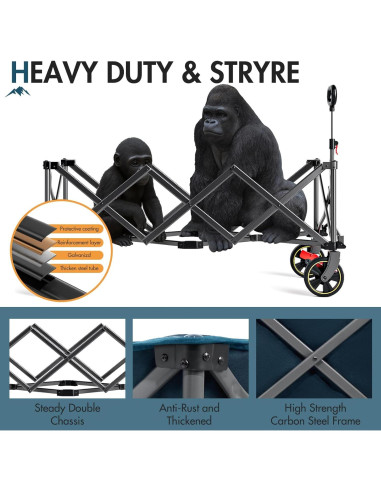 Carro Plegable Portal 51.2" Multi Azul 350 LBS Resistente