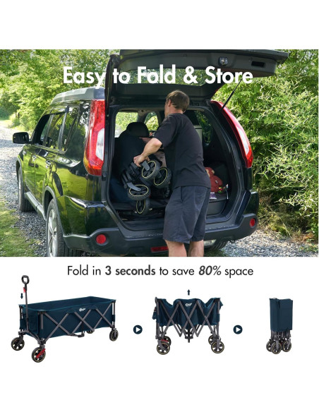 Carro Plegable Portal 51.2" Multi Azul 350 LBS Resistente