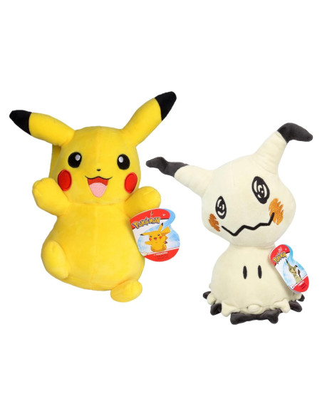 Peluche Pikachu y Mimikyu 20 cm - Jazwares - Licencia Oficial