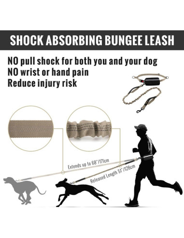 Correa Retráctil Bungee Plutus para Perros Medianos y Grandes