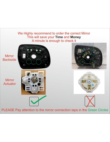 Cristal Espejo Lateral Calentado EAP para Toyota Tacoma 2005-2015