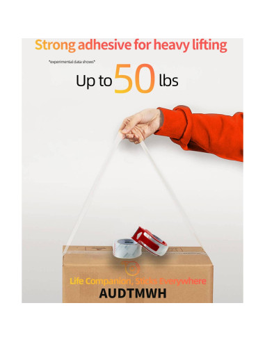 Cinta de Embalaje Transparente AUDTMWH con Dispensador 2 Rollos 87.7 m