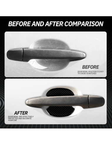 4 Protectores de Manijas de Puerta Linsdala TPU Fibra Carbono