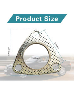 Junta de Escape leechio 2PCS 6.3cm Alta Temperatura Plata 2