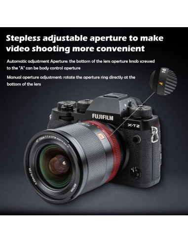 Lente Viltrox AF 13mm F1.4 para Cámaras Fuji APS-C