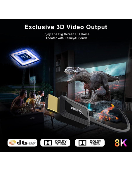 Cable HDMI 2.1 FIBBR 10M 8K 48Gbps HDR eARC Ultra HD