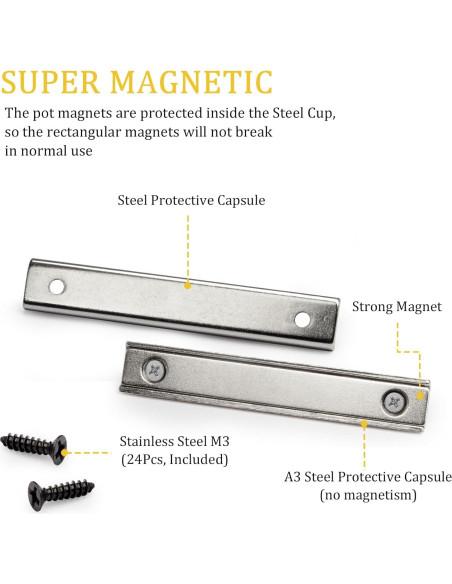 Imanes Rectangulares Neodimio NC 7.62x1.27cm Paquete de 6