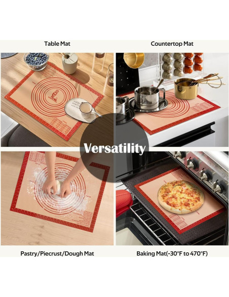 Alfombrilla de Silicona Antiadherente 61x40.6 cm Rojo Folksy