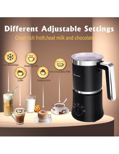 Espumador de Leche Eléctrico Huogary D02 5-en-1 350ml Negro