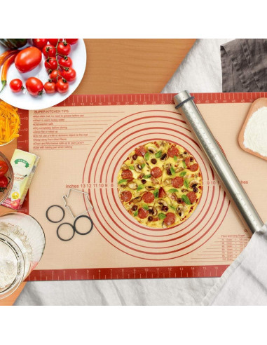 Alfombrilla de Silicona Antiadherente 61x40.6 cm Rojo Folksy