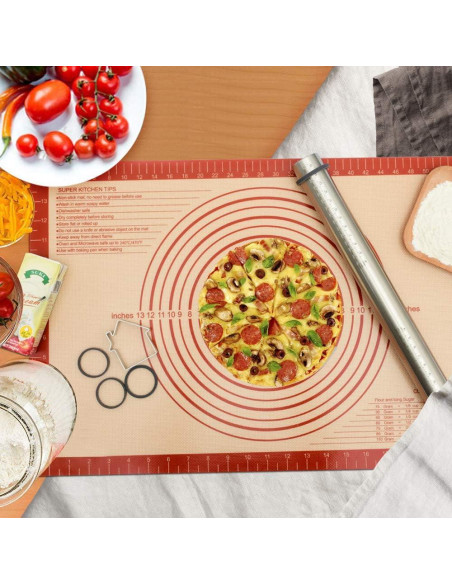 Alfombrilla de Silicona Antiadherente 61x40.6 cm Rojo Folksy