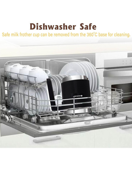 Espumador de Leche Eléctrico Huogary D02 5-en-1 350ml Negro