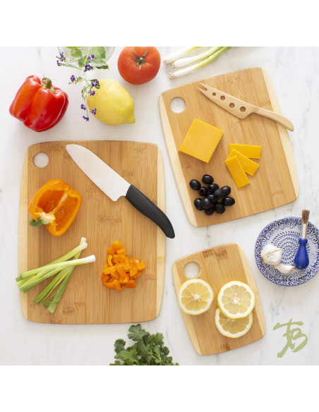 Juego de 3 Tablas de Cortar de Bambú Totally Bamboo - Reversibles