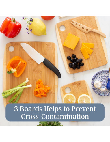 Juego de 3 Tablas de Cortar de Bambú Totally Bamboo - Reversibles