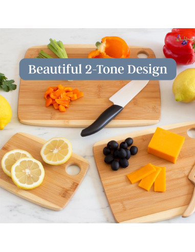 Juego de 3 Tablas de Cortar de Bambú Totally Bamboo - Reversibles