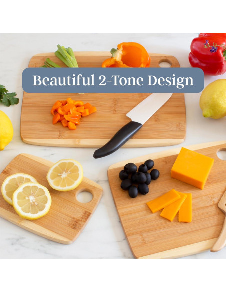 Juego de 3 Tablas de Cortar de Bambú Totally Bamboo - Reversibles