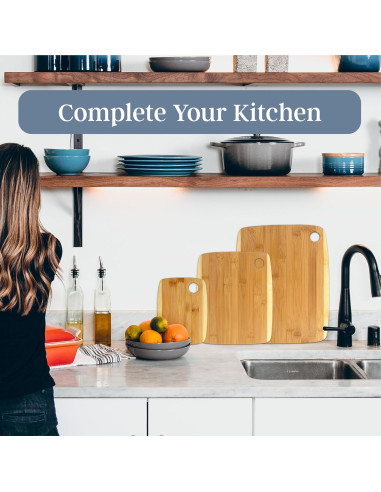 Juego de 3 Tablas de Cortar de Bambú Totally Bamboo - Reversibles