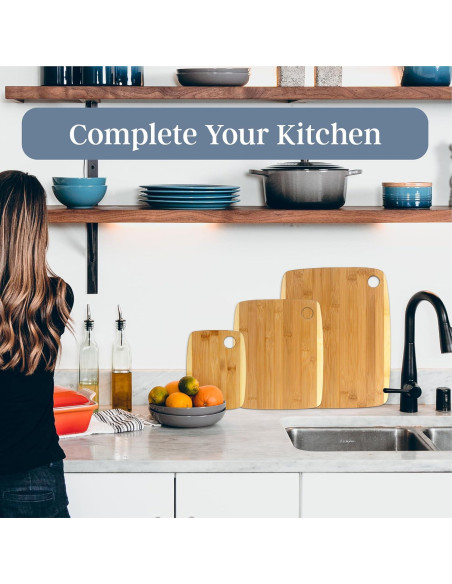Juego de 3 Tablas de Cortar de Bambú Totally Bamboo - Reversibles