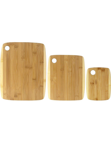 Juego de 3 Tablas de Cortar de Bambú Totally Bamboo - Reversibles