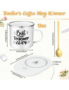 Juego de Regalo para Maestros Taza Cerámica 340ml Calentador 2