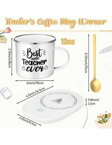 Juego de Regalo para Maestros Taza Cerámica 340ml Calentador